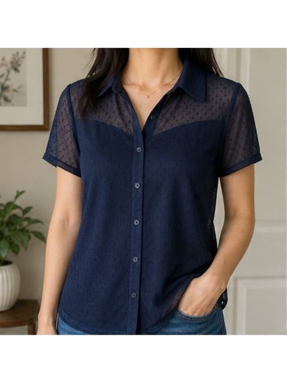 Navy Cami Blouse